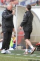 Jim Jeffries and Neil McCann celebrate the 3 points. Pars v Cowdenbeath 20th April 2013.