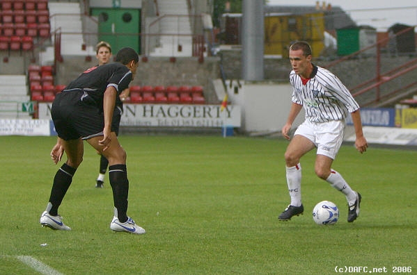 (c) www.DAFC.net
Photographs can be requested from photos@dafc.net
Iain Campbell here a good run up the left wing
(WestBrom_25Jul2006_Campbell.jpg)