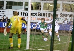 Liam Horsted gets up to Hibs line