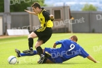 Dumbarton v Pars 21st July 2007. Typical strikers tackle from Jim Hamilton. (2 of 3)
