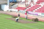 East End Park turf getting lifted. 9th August 2003