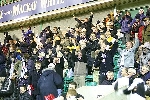 Hibernian v Pars 18th December 2004. Pars supporters celebrate equaliser