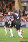 Cowdenbeath v Pars 12th February 2013. Andy Kirk celebrates!