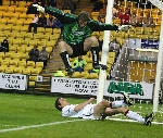 Livingston v Pars 16th August 2004. Andy Tod and surfer  Roddie McKenzie