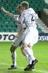 Pars v Livingston 25th January 2006. Darren Young celebrates with Craig Wilson.