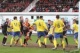 Pars v Stenhousemuir 8th March 2014. Pars effort hits the woodwork.